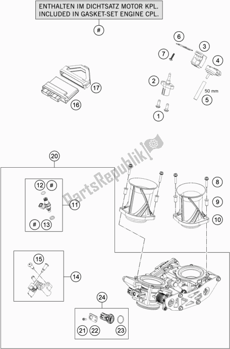 Tutte le parti per il Corpo Farfallato del KTM 1290 Super Duke Gt,black EU 2018