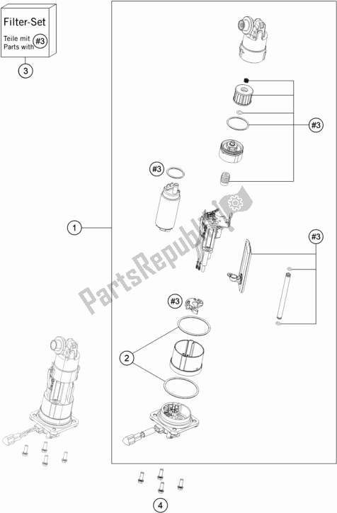 All parts for the Fuel Pump of the KTM 1290 Super Duke Gt,black EU 2019