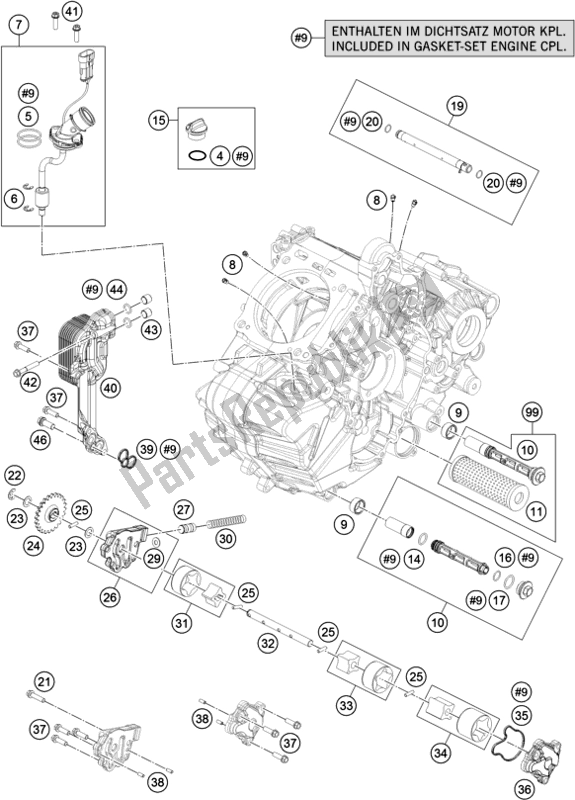 All parts for the Lubricating System of the KTM 1290 Super Duke Gt,black EU 2019
