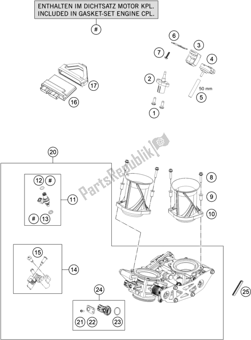 Tutte le parti per il Corpo Farfallato del KTM 1290 Super Duke Gt,black EU 2019