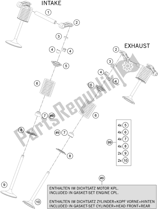 All parts for the Valve Drive of the KTM 1290 Super Duke Gt,black EU 2019