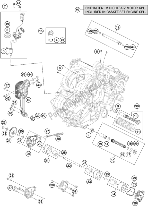 Tutte le parti per il Sistema Di Lubrificazione del KTM 1290 Super Duke Gt,black EU 2020