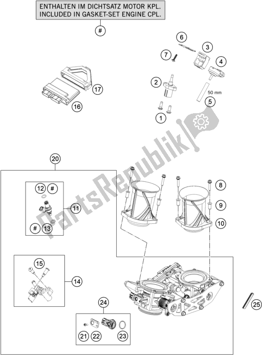 Todas las partes para Cuerpo Del Acelerador de KTM 1290 Super Duke Gt,black EU 2020