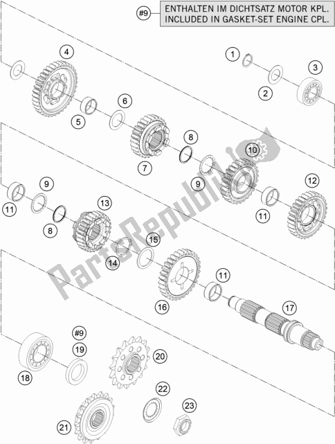 All parts for the Transmission Ii - Countershaft of the KTM 1290 Super Duke Gt,black EU 2020