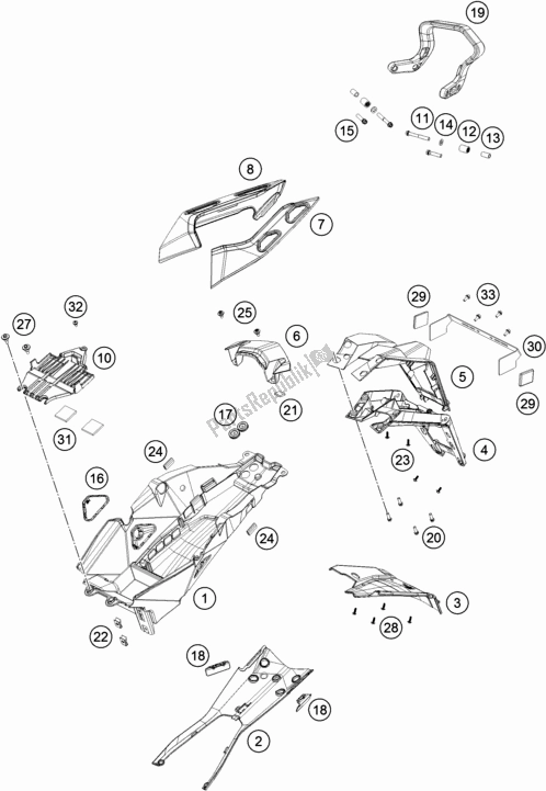 All parts for the Trim Rear of the KTM 1290 Super Duke Gt,black EU 2020