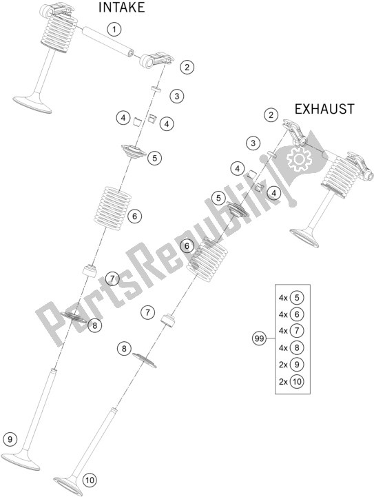 Todas las partes para Accionamiento De Válvula de KTM 1290 Super Duke Gt,black EU 2020