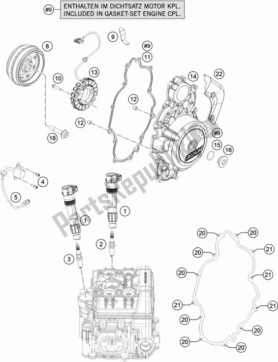 Alle onderdelen voor de Ontbrandingssysteem van de KTM 1290 Super Duke GT Grey 17 EU 2017