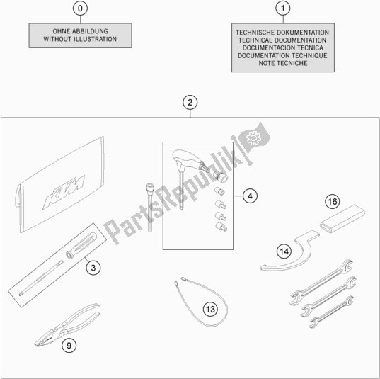 Todas las partes para Seperate Enclosure de KTM 1290 Super Duke GT Grey 17 EU 2017