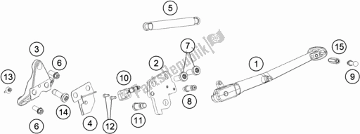 Toutes les pièces pour le Béquille Latérale / Centrale du KTM 1290 Super Duke GT Grey 17 EU 2017