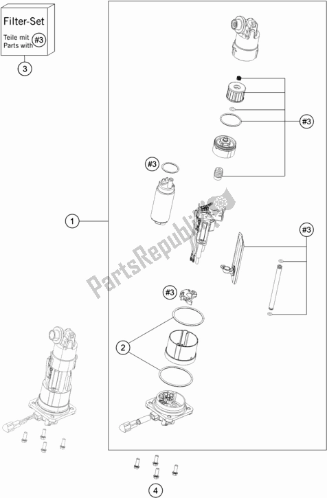 Toutes les pièces pour le Pompe à Essence du KTM 1290 Super Duke Gt,orange EU 2018