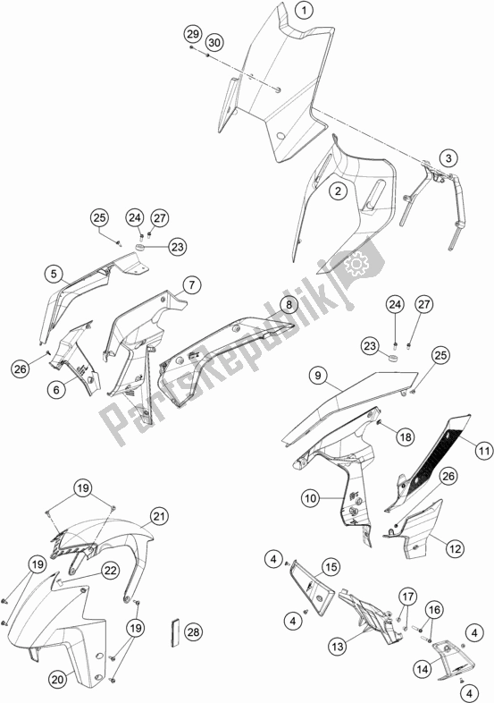 Toutes les pièces pour le Masque, Ailes du KTM 1290 Super Duke Gt,orange EU 2018