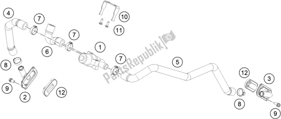 Tutte le parti per il Sistema Di Aria Secondaria Sas del KTM 1290 Super Duke Gt,orange EU 2018