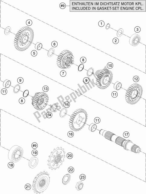 All parts for the Transmission Ii - Countershaft of the KTM 1290 Super Duke Gt,orange EU 2018