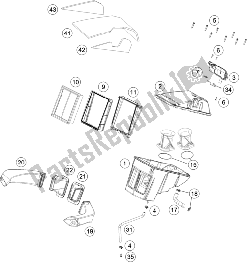 Toutes les pièces pour le Filtre à Air du KTM 1290 Super Duke Gt,white EU 2019