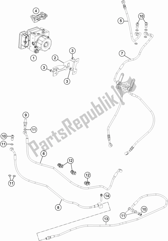 Wszystkie części do System Przeciwblokuj? Cy Abs KTM 1290 Super Duke Gt,white EU 2019