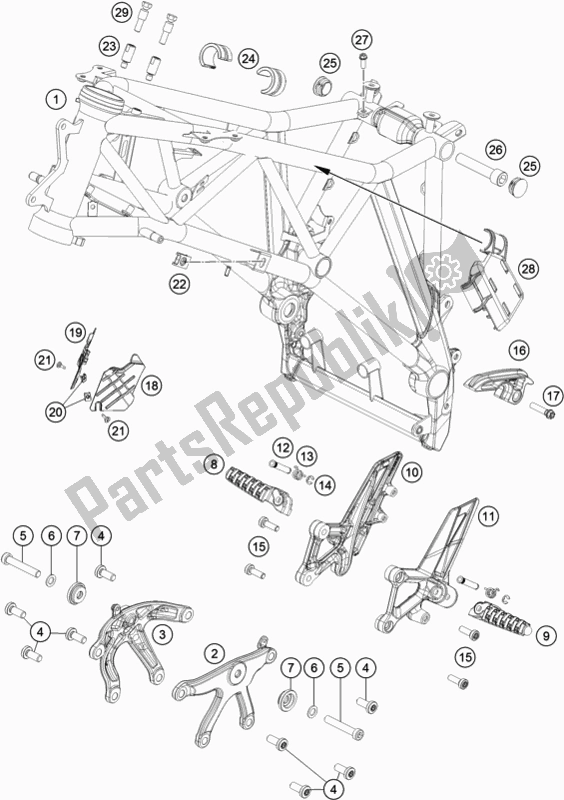 Tutte le parti per il Telaio del KTM 1290 Super Duke Gt,white EU 2019