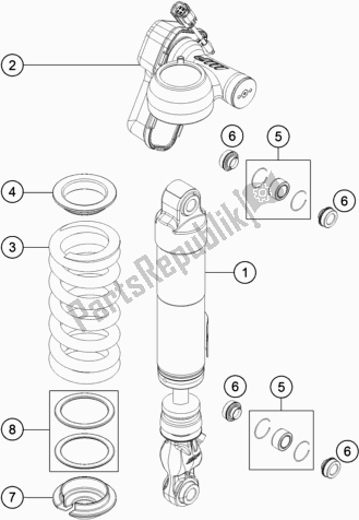Todas las partes para Amortiguador Desmontado de KTM 1290 Super Duke Gt,white EU 2019