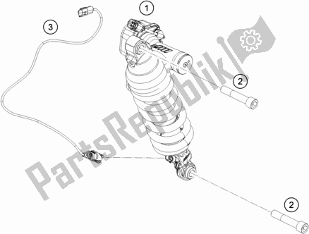 All parts for the Shock Absorber of the KTM 1290 Super Duke Gt,white EU 2019