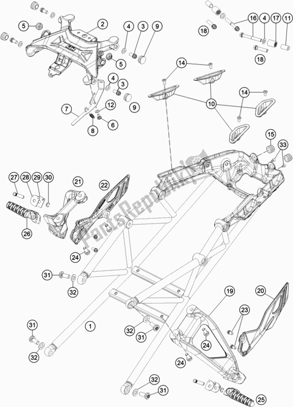 Todas las partes para Bastidor Auxiliar de KTM 1290 Super Duke Gt,white EU 2019