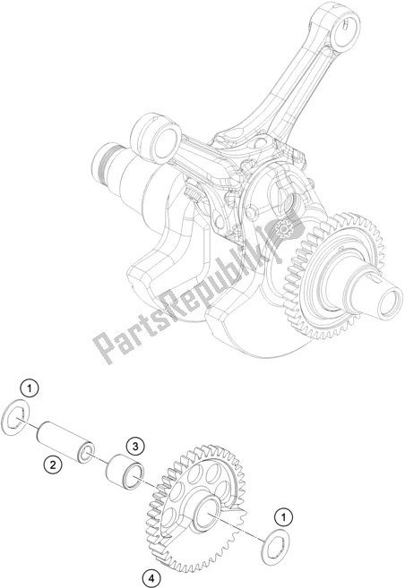 All parts for the Balancer Shaft of the KTM 1290 Super Duke R,black EU 2018