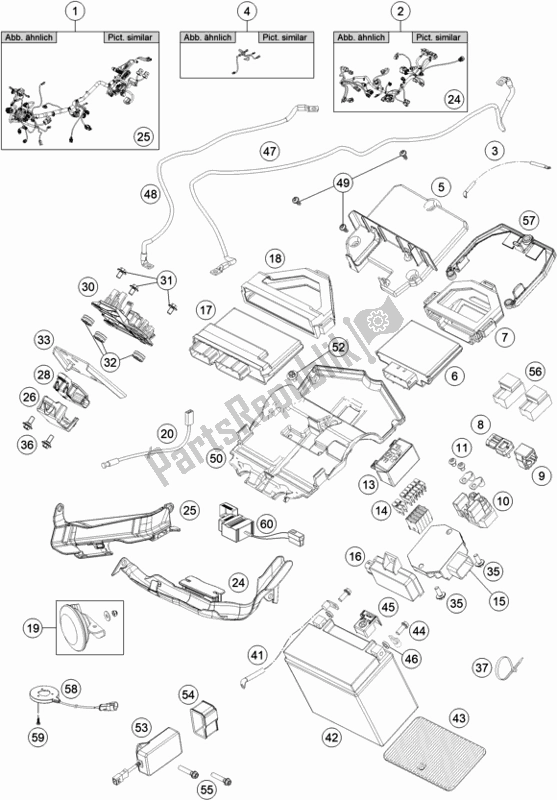 Todas las partes para Arnés De Cableado de KTM 1290 Super Duke R,black EU 2018