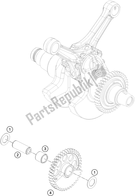 All parts for the Balancer Shaft of the KTM 1290 Super Duke R,black EU 2019