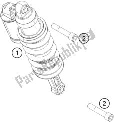 All parts for the Shock Absorber of the KTM 1290 Super Duke R,black EU 2019