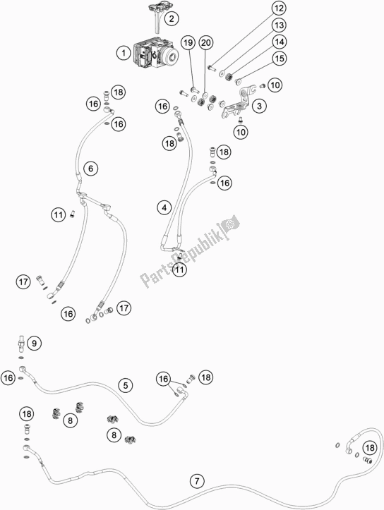 All parts for the Antiblock System Abs of the KTM 1290 Super Duke R,black EU 2020