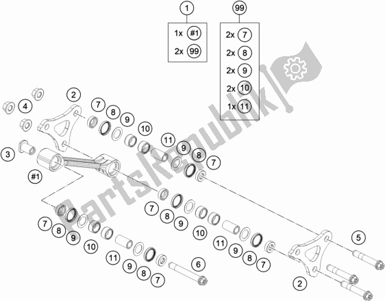 Toutes les pièces pour le Liaison De Levier Pro du KTM 1290 Super Duke R,black EU 2020
