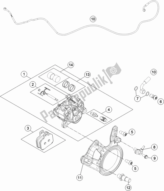 Todas las partes para Pinza De Freno Trasero de KTM 1290 Super Duke R,black EU 2020