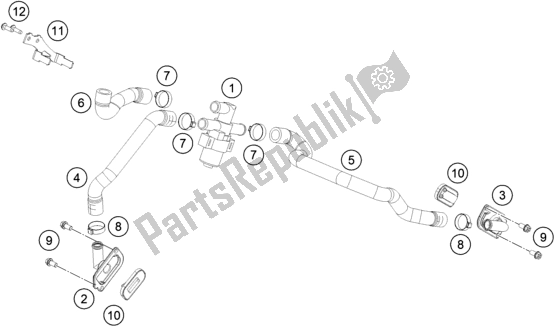 Toutes les pièces pour le Système D'air Secondaire Sas du KTM 1290 Super Duke R,black EU 2020