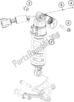 All parts for the Shock Absorber of the KTM 1290 Super Duke R,black EU 2020