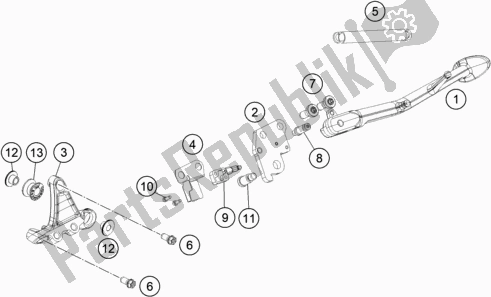 All parts for the Side / Center Stand of the KTM 1290 Super Duke R,black EU 2020