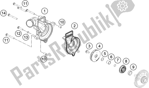 Toutes les pièces pour le Pompe à Eau du KTM 1290 Super Duke R,black EU 2020