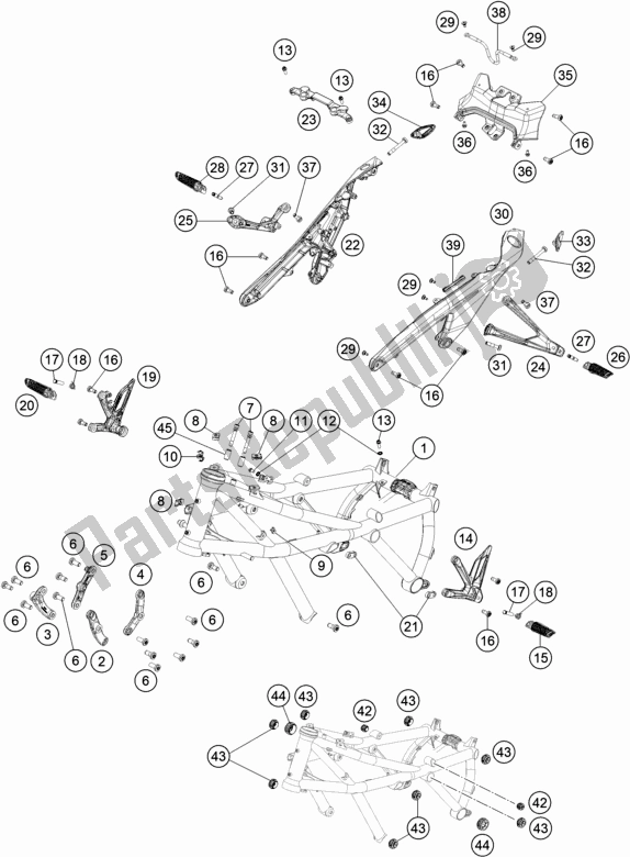 Tutte le parti per il Telaio del KTM 1290 Super Duke R,orange EU 2020