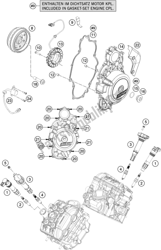 All parts for the Ignition System of the KTM 1290 Super Duke R,orange EU 2020