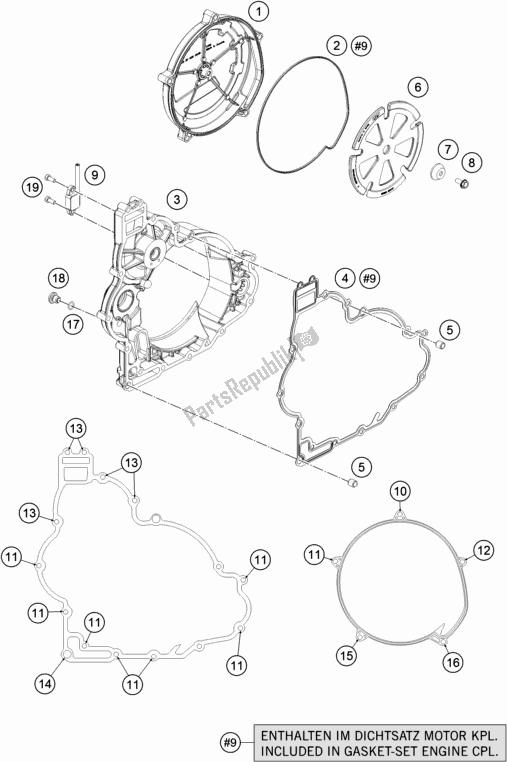 Todas las partes para Tapa Del Embrague de KTM 1290 Super Duke R,white EU 2019