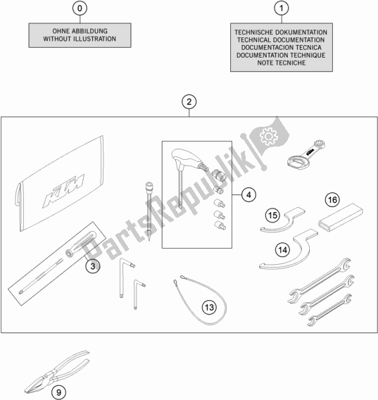 All parts for the Seperate Enclosure of the KTM 1290 Super Duke R,white EU 2019