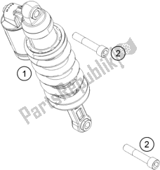 All parts for the Shock Absorber of the KTM 1290 Super Duke R,white EU 2019