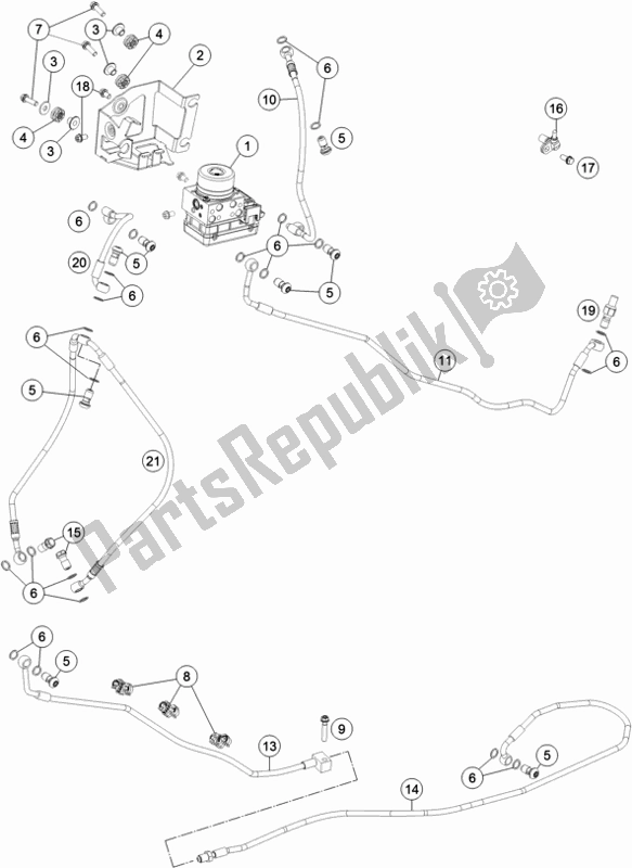 All parts for the Antiblock System Abs of the KTM 1290 Superduke R Black 17 2017