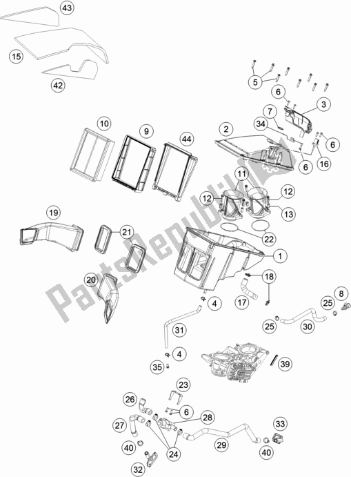 Todas las partes para Filtro De Aire de KTM 1290 Superduke R Black 17 EU 2017