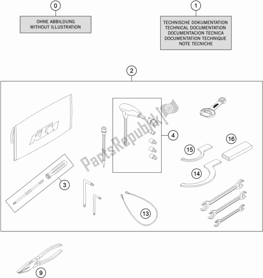 All parts for the Seperate Enclosure of the KTM 1290 Superduke R Black 17 EU 2017