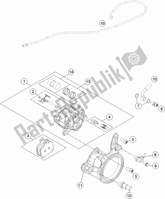 Toutes les pièces pour le étrier De Frein Arrière du KTM 1290 Superduke R Black 17 US 2017