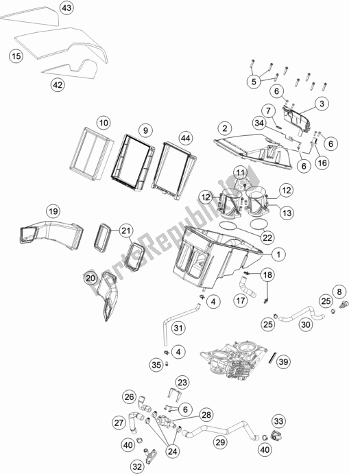 Alle onderdelen voor de Luchtfilter van de KTM 1290 Superduke R White 17 2017