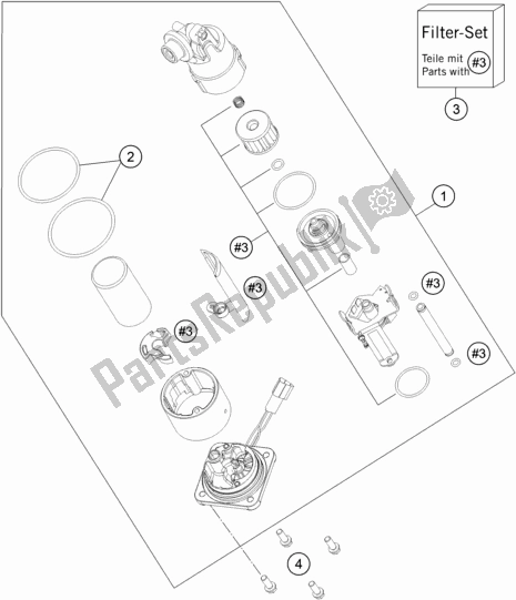 Todas as partes de Bomba De Combustivel do KTM 1290 Superduke R White 17 2017
