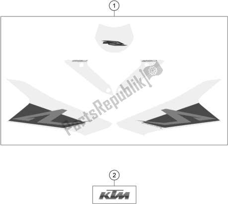 All parts for the Decal of the KTM 1290 Superduke R White 17 EU 2017