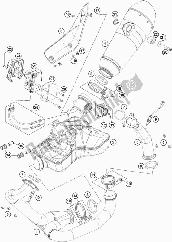 Wszystkie części do System Wydechowy KTM 1290 Superduke R White 17 EU 2017