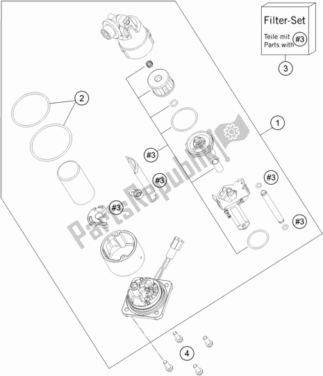 Tutte le parti per il Pompa Di Benzina del KTM 1290 Superduke R White 17 EU 2017