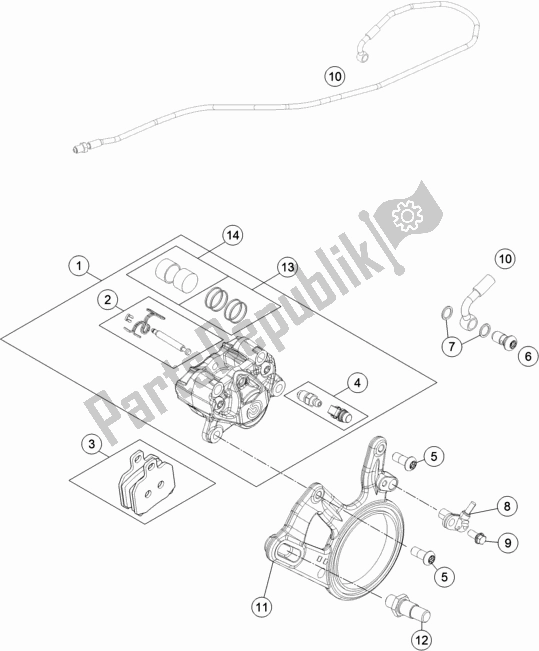 Wszystkie części do Zacisk Hamulca Tylnego KTM 1290 Superduke R White 17 EU 2017