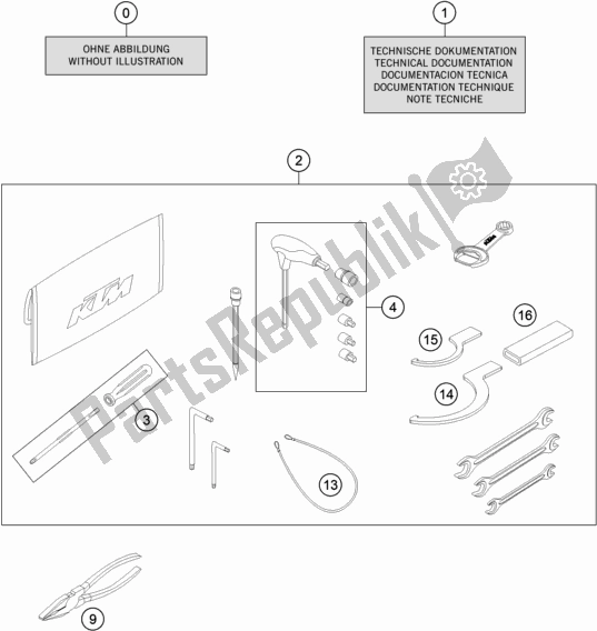 All parts for the Seperate Enclosure of the KTM 1290 Superduke R White 17 EU 2017